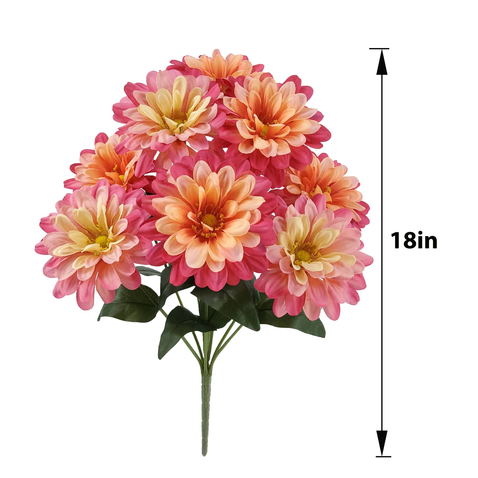 18" Pink Zinnia Bush by Ashland®